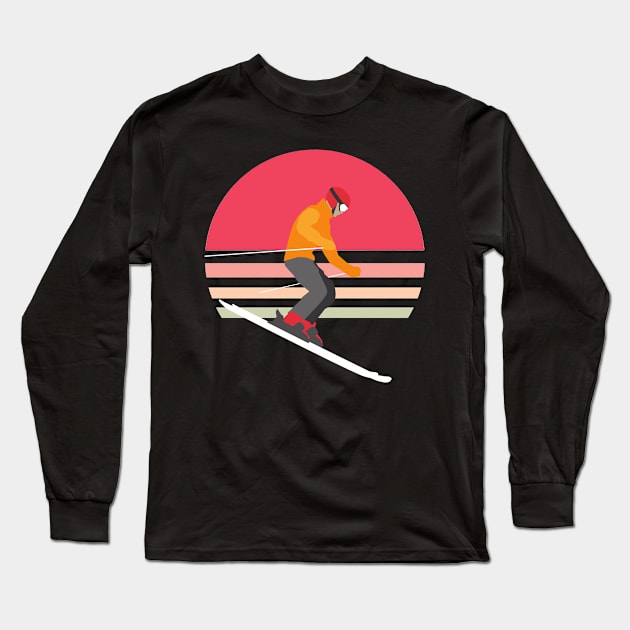 Ski Resort Fun Winter Sports Player Long Sleeve T-Shirt by luckyboystudio